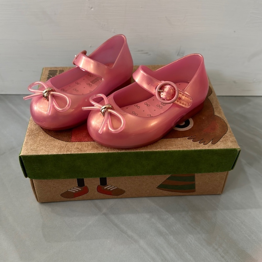 Mini melissa Sweet Love Pink Flats size 5